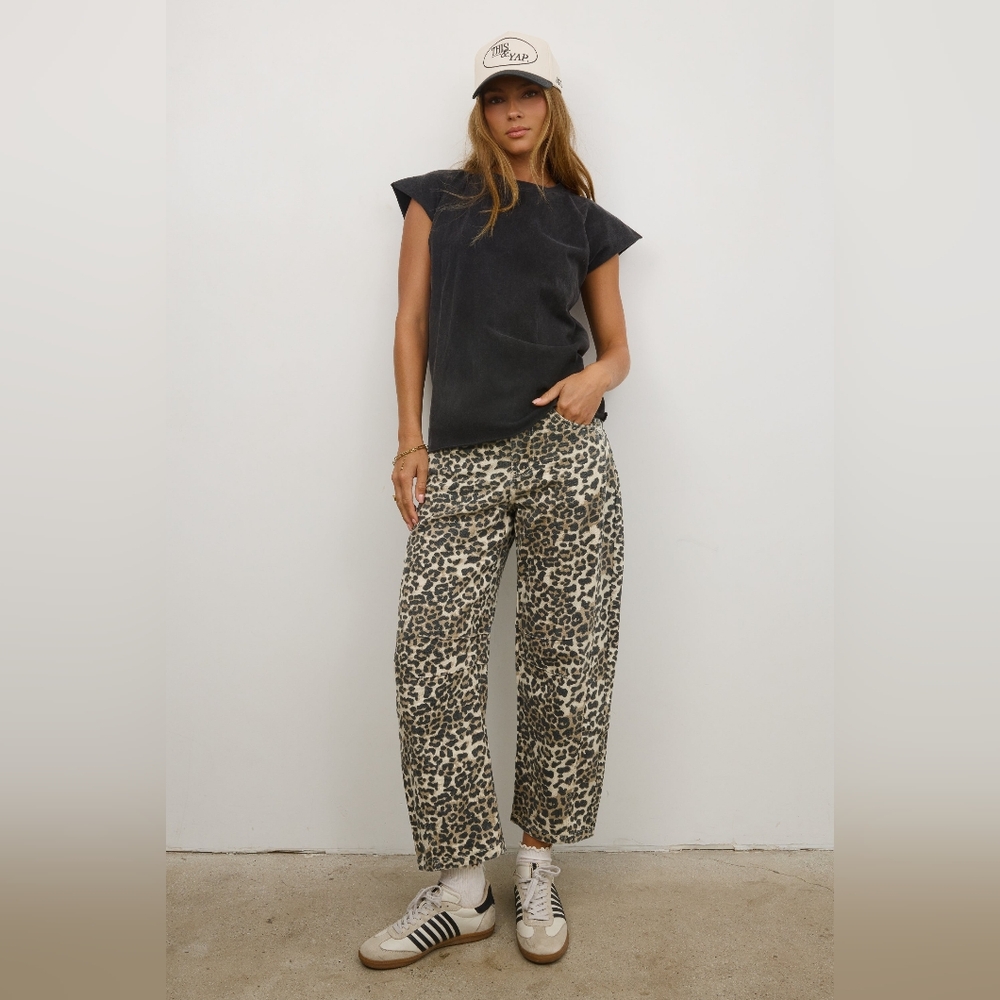 bohme Neutral Leopard-Print Cropped Jeans - Picture 5 of 12